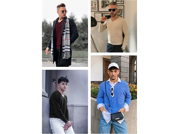 Altairega Men (L) Pure Cotton Long Sleeve V Shirt