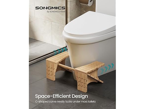 SONGMICS Bamboo Toilet Stool
