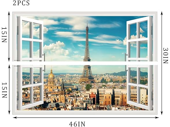 Paris Eiffel Tower Fake Window Sticker
