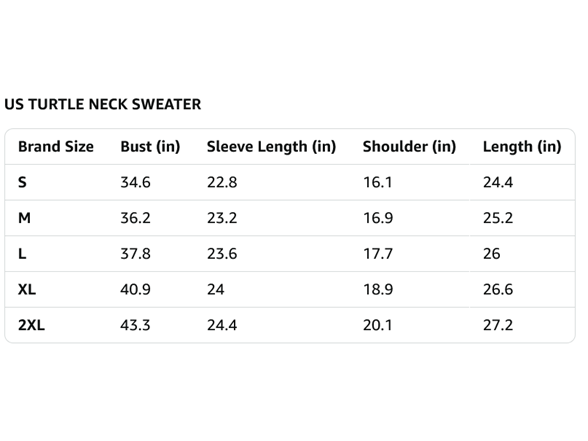 Womens Turtleneck Long Sleeve Sweater- Select Color