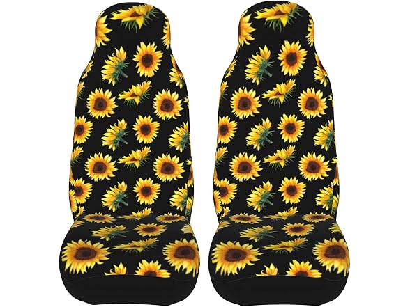 Koliocaa Sunflower Car Seat Covers 2 PCS Car Fit