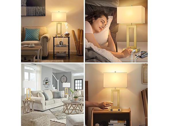 TOBUSA 22" Table Lamps, Set of 2
