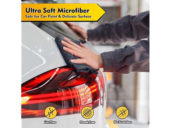 HOMEXCEL APP-Auto-149 20 Pcs Microfiber Cloths Grey