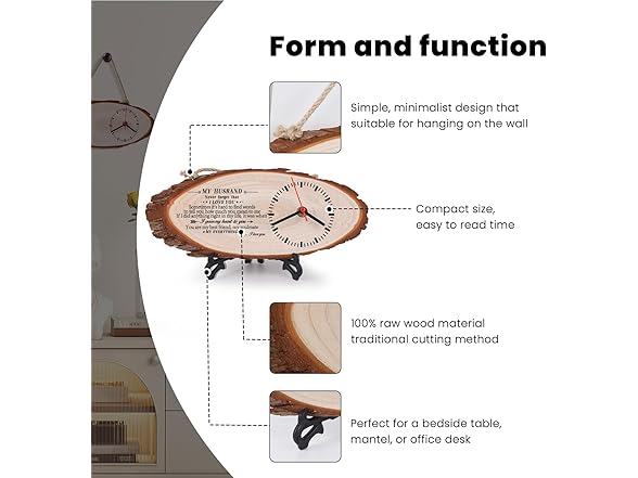 LJZTYX Wooden Silent Wall Clock- Gift