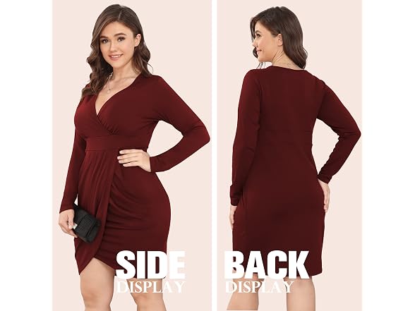 Poseshe Women (4XL) Dresses V Neck Dress V Dress