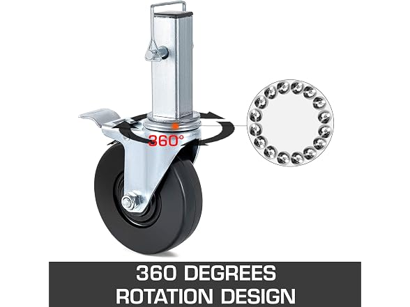 4 Pack 5Inch Scaffolding Rubber Swivel Caster