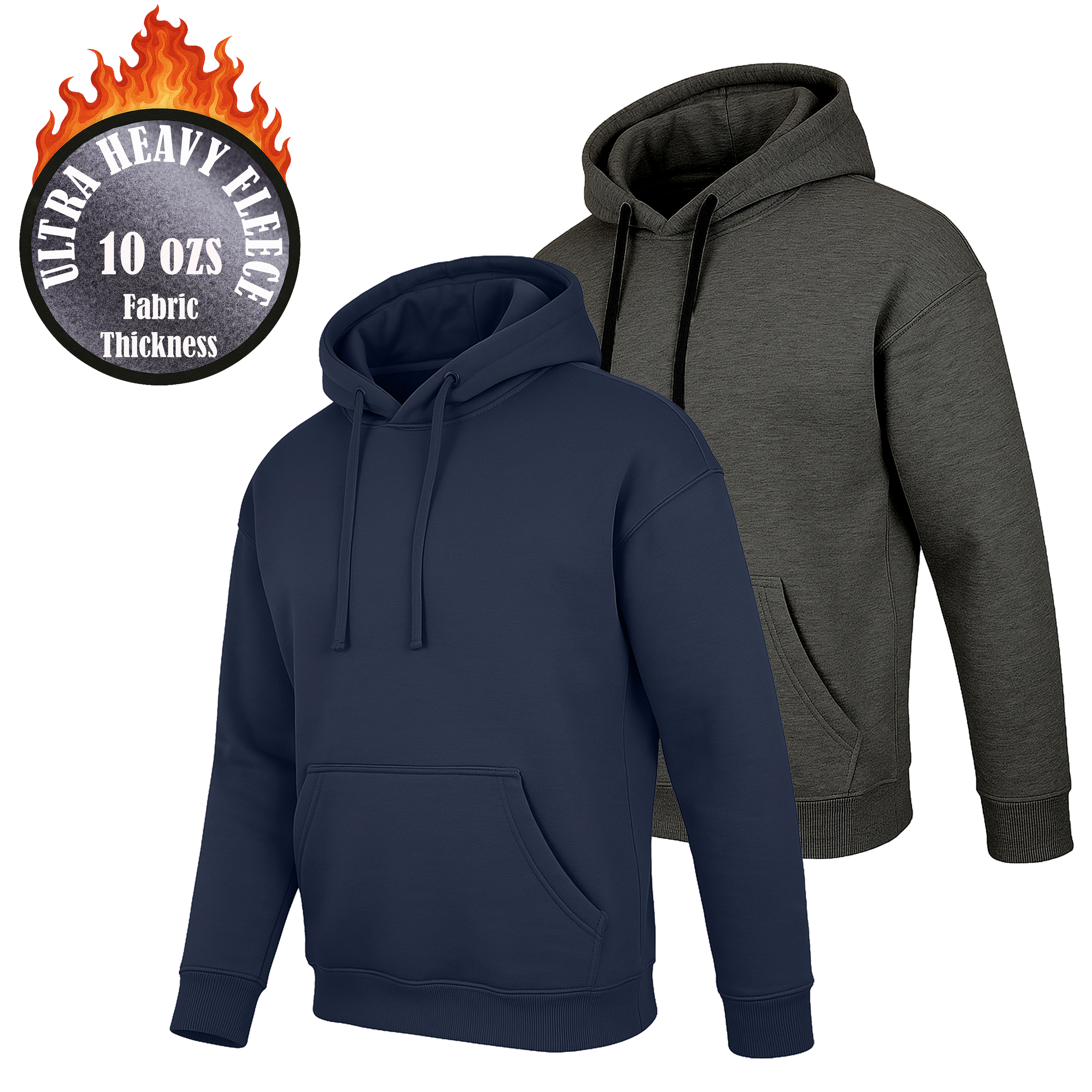 Mens Heavyweight Fleece-Lined Pullover Hoodie - Gallery 23