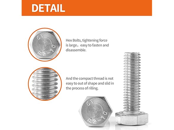 M10-1.5 x 60mm Heavy Duty Hexagon Bolts