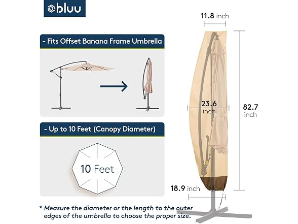 BLUU BANYAN 10 FT Patio Offset Umbrella