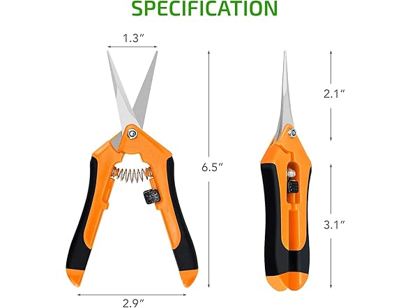 6.5" Pruning Shears Orange 4pk
