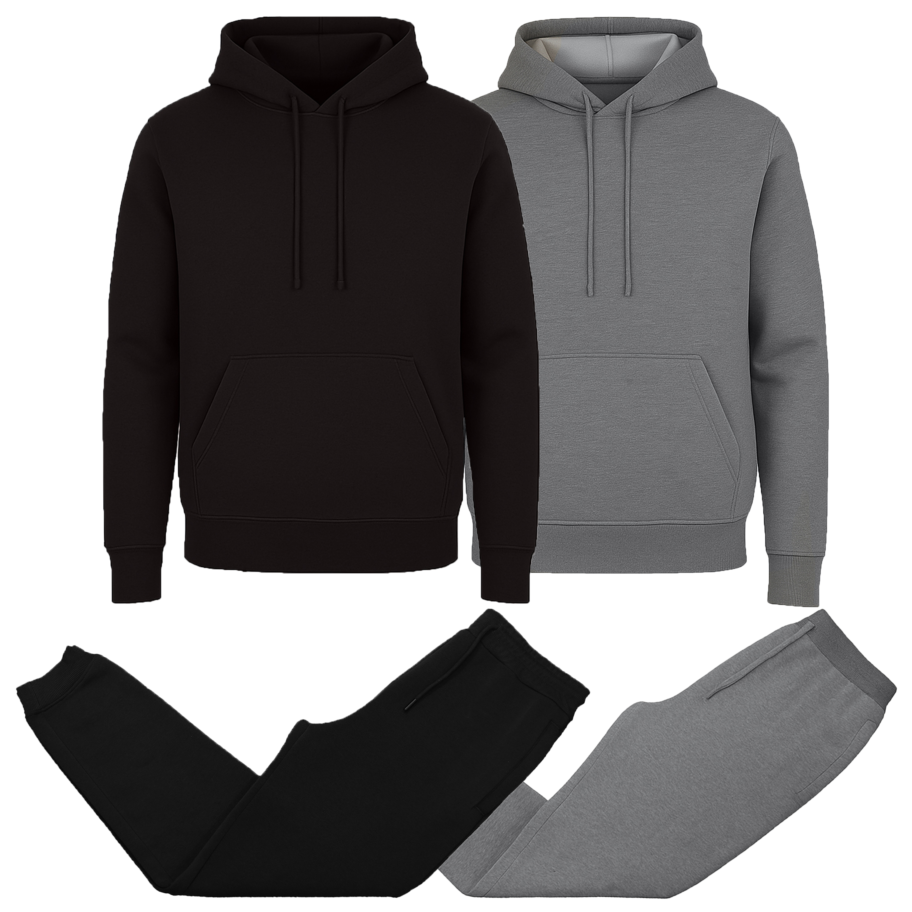 Mens Fleece-Lined Pullover Hoodie & Jogger Set - Gallery 27