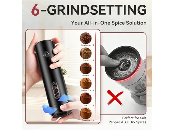 Safashy Electric Salt and Pepper Grinder Set