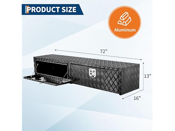 Takywep 72'' Heavy Duty Aluminum Truck Tool Box Black