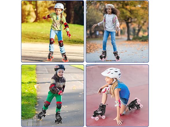 Nattork Red Adjustable Kids Roller Skates Large