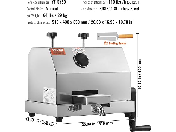 VEVOR Commercial Sugar Cane Juicer