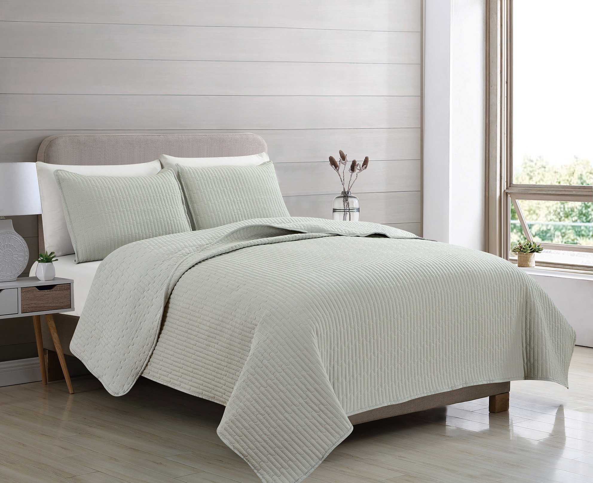 Callie 3 Piece Textured Quilt Set - Gallery 18