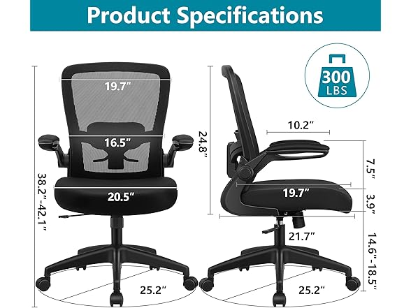 FelixKing W0893 Office Chair with Lumbar Support Black