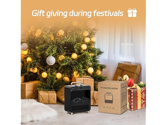 Feculs 3-IN-1 Electric Fireplace Heater
