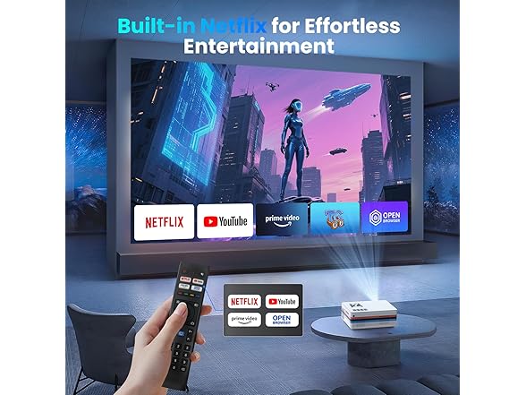 FUDONI 1080P Projector with WiFi and Bluetooth