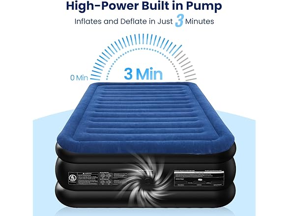 CHERIMOR Queen Air Mattress with Built in Pump