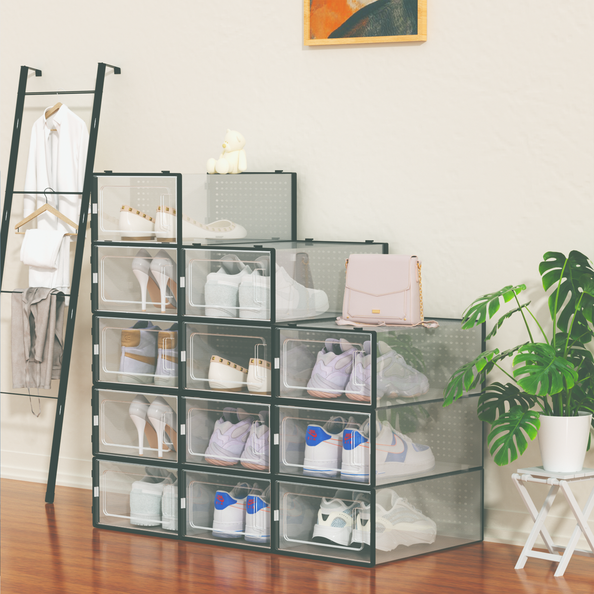 J&V Plastic Stackable Shoe Boxes 12Pk - Gallery 21
