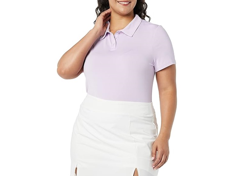 Amazon Essentials Women's Tech Stretch Tennis T-Shirt, Lilac, Small