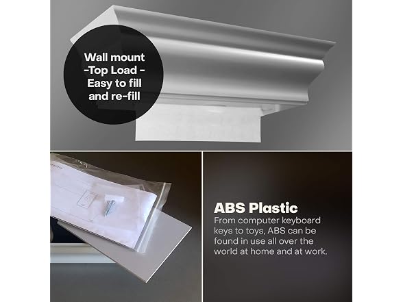 HealthyShelf Gray ABS Plastic MultiFold Paper Disp