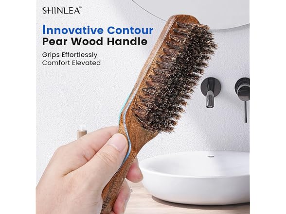 Boar Bristle Hair Brush for Men, Beard