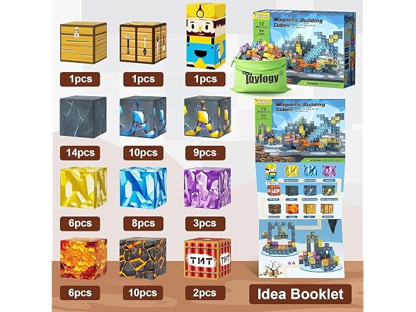 Toytogy Magnetic Blocks Mine World 3+