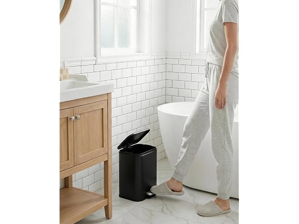 PrecisionAuto 3.2 Gallon / 12L Stainless Steel Trash Can Black