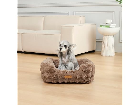 Modern Threads Brushed Long Pile Rabbit Fur Cuddler Dog Bed