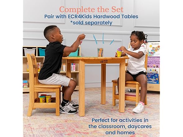 ECR4Kids Ladderback Chair w/Storage, 2Pk