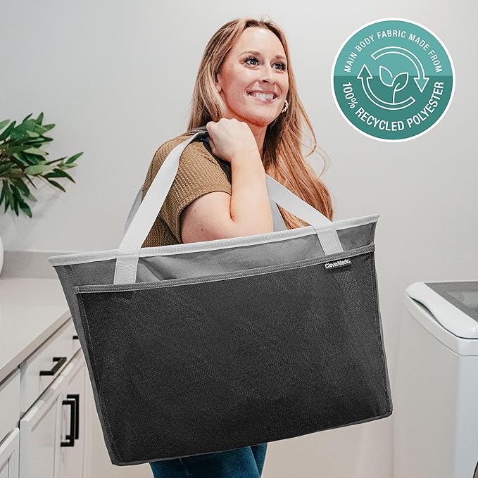 CleverMade Collapsible Tote MAX- Charcoal Gray 2Pk - Gallery 14