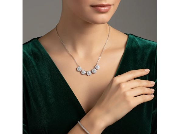 Moissanite Diamond Floral Necklace