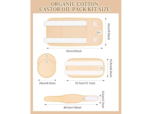 Organic Castor Oil Pack Wrap Reusable Cotton