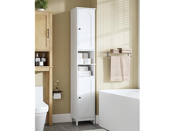 HAIOOU White Tall Narrow Storage Cabinet
