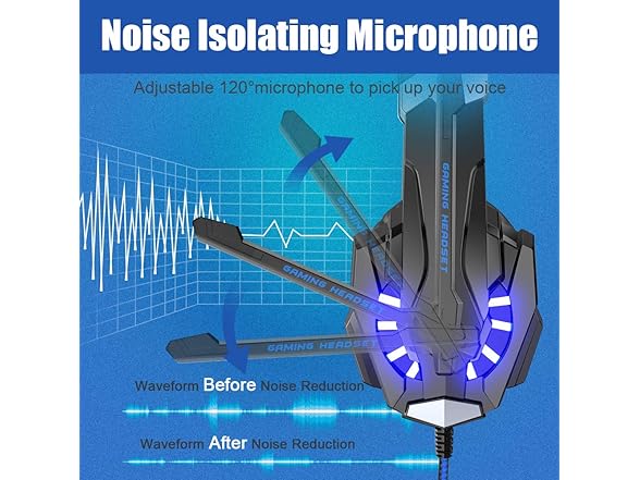 BENGOO G9000 Stereo Gaming Headset, Blue