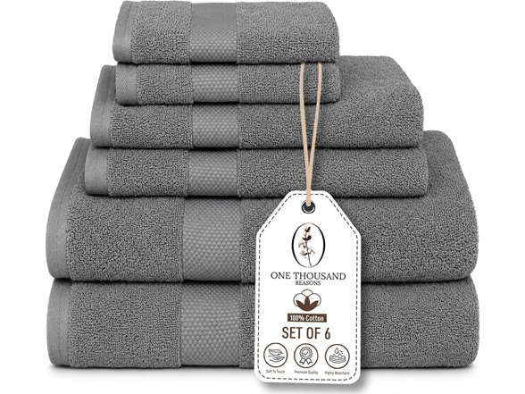 6Pc Luxury Bath Towel Set (1-Stripe)