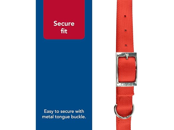 Coastal Pet - Double-Ply Dog Collar, Red, 1" x 24"