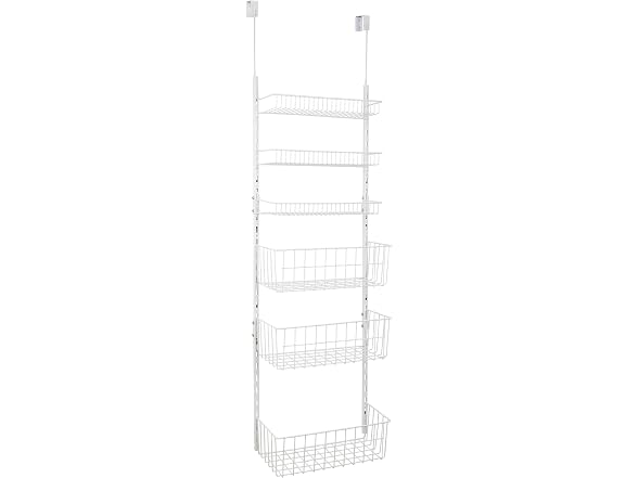 Smart Design Over The Door Pantry Organizer Rack with 6 Adjustable Shelves