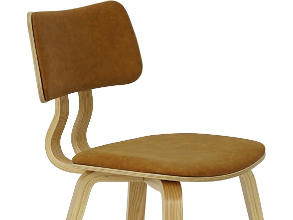 Jaguar Camel Curved Back Wood Chair Set of 3