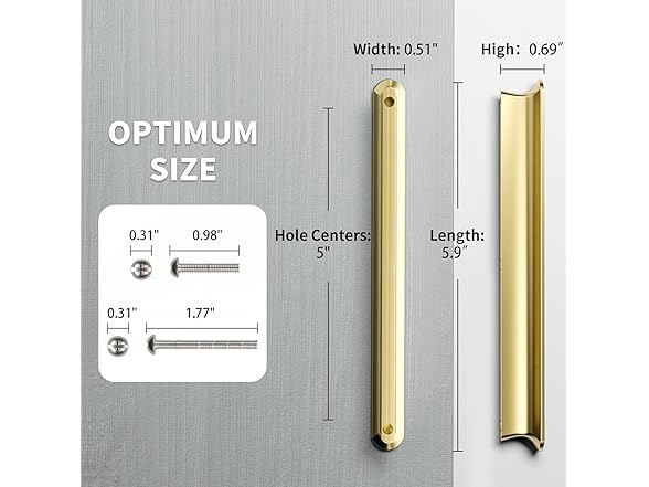 Cobbe Elite 10 Pack Luxurious Brushed Gold Cabinet Pulls