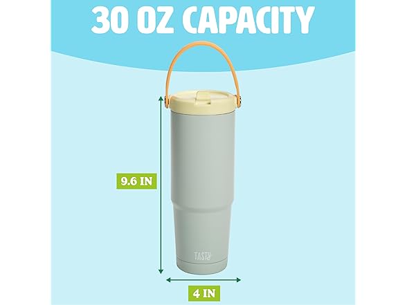 Tasty 30oz Insulated Travel Tumbler Aqua
