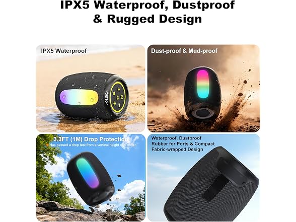 PORTBOR Portable Bluetooth Speaker