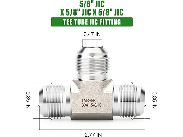 5/8 JIC Male Tee 304SS Forged Fitting