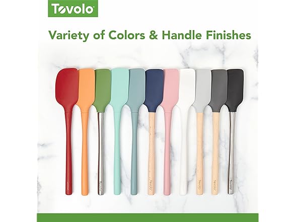 Tovolo Silicone Spatula with Wooden Handle Set of 5 