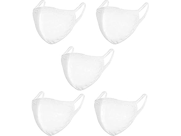 Simpli-Magic Fabric Masks, Adult, White, 50 Pack