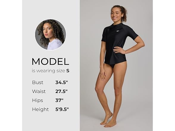 Reebok Womens S/S Rash Guard Swim Shirt