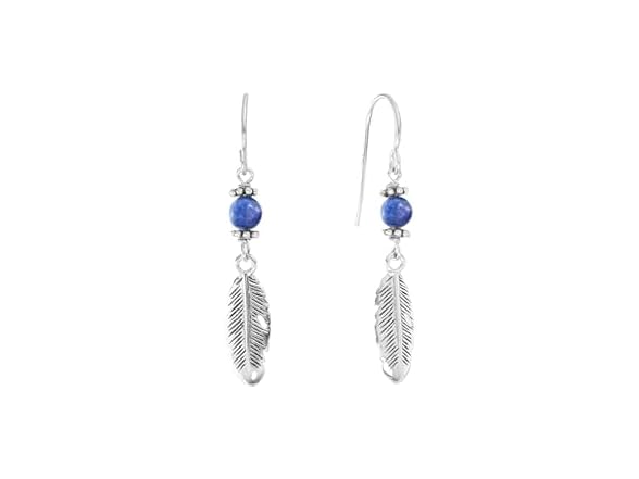 Amazon Essentials Feather Lapis Earrings