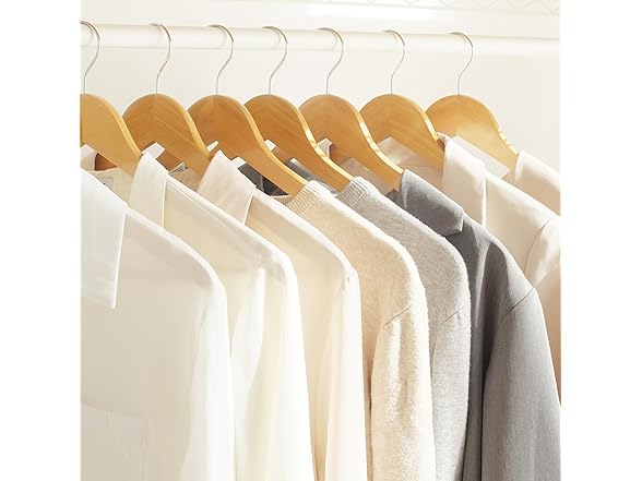 Sukkiri Homu Wooden Hangers 20 Pack, Natural Color
